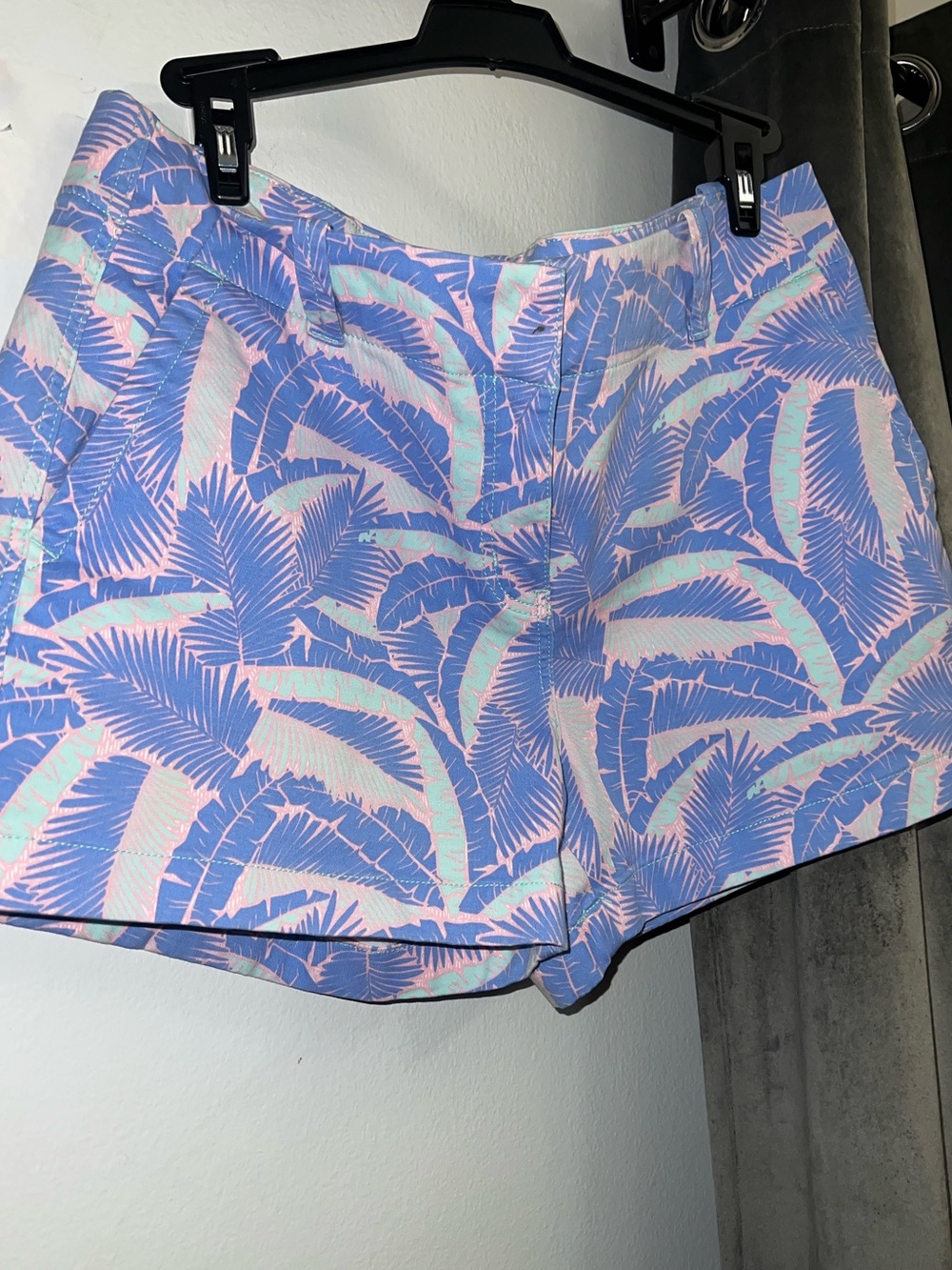 Vineyard‎ Vines Island Palms Every Day Shorts 3.5” Blue Pink Leaf 10 Summer